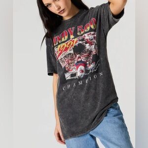 Indy 500 Graphic Washed Boyfriend T-Shirt nwt large